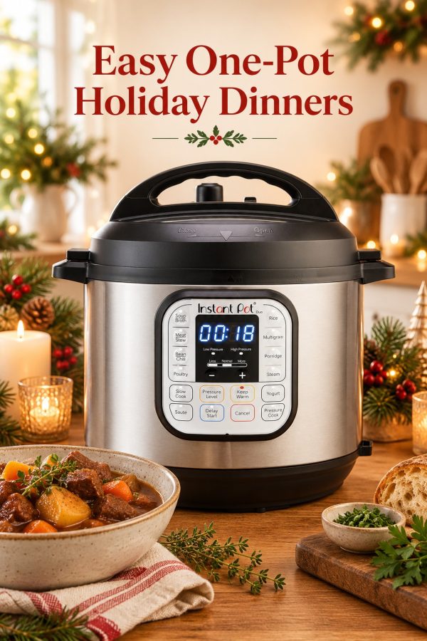 Instant Pot Duo 7-in-1 pressure cooker for easy one-pot holiday dinners